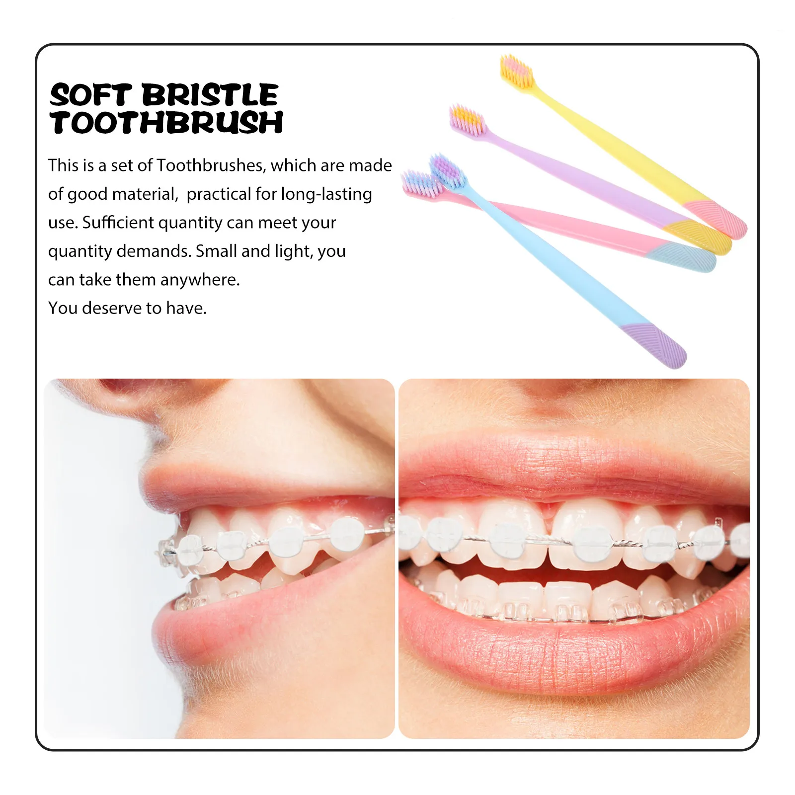 10Pcs Manual Adult Toothbrushes Soft Bristles Travel Toothbrush Compact Lightweight Household Daily Toothbrush Wear-Resistant