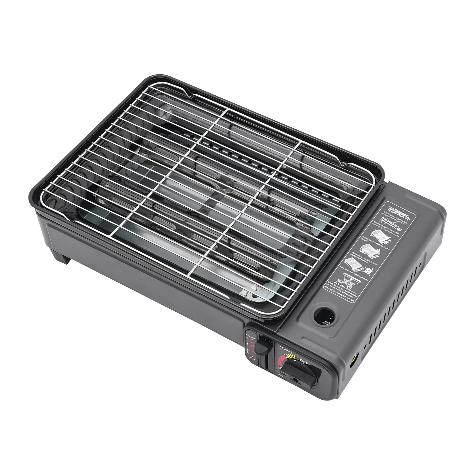 

Butane Grill Stove, Portable Camping Grill Gas Stove, with Stainless Steel Cooking Grate and Nonstick Griddle for Camping