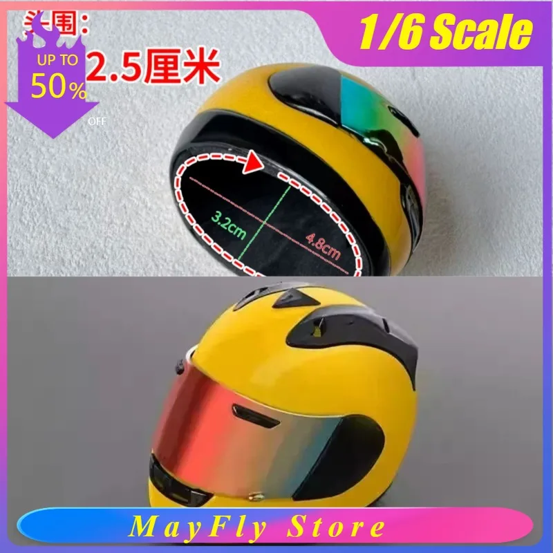 

ZY3014 1/6 Scale Soldier Cool Motorcycle Helmet Race Car Locomotive Helmet Model DIY for 12'' Toy Figures Decoration Collect