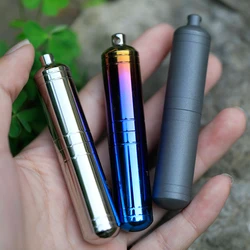 Outdoor Portable Waterproof Outdoor Pill Container Healthy Non-toxic Titanium Case Keychain Metal Waterproof Box Case Container