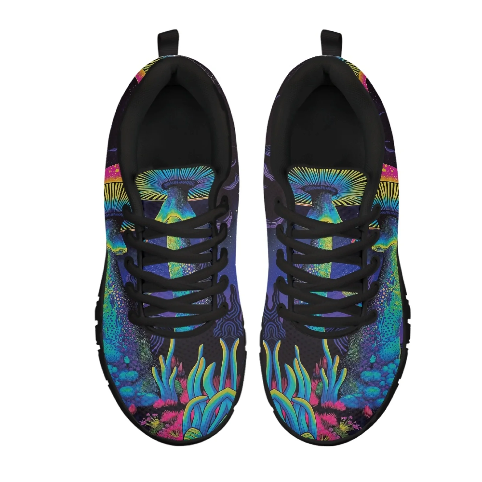 Coloranimal Mushroom Mens Cushioned Jogging Shoes for Long Standing Hospital Floor Flat Travel Shoes for Trekking