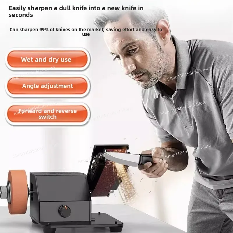 Home DIY & Small Workshop Grinding Tool – Mini Electric Knife Sharpener & Belt Sander for Polishing & Sharpening