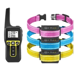 Vibration Collar for 3 Dogs,No Shock Dog Training Collar With with Vibration, Beep, Flashlight IPX7 Waterproof for Small Medium