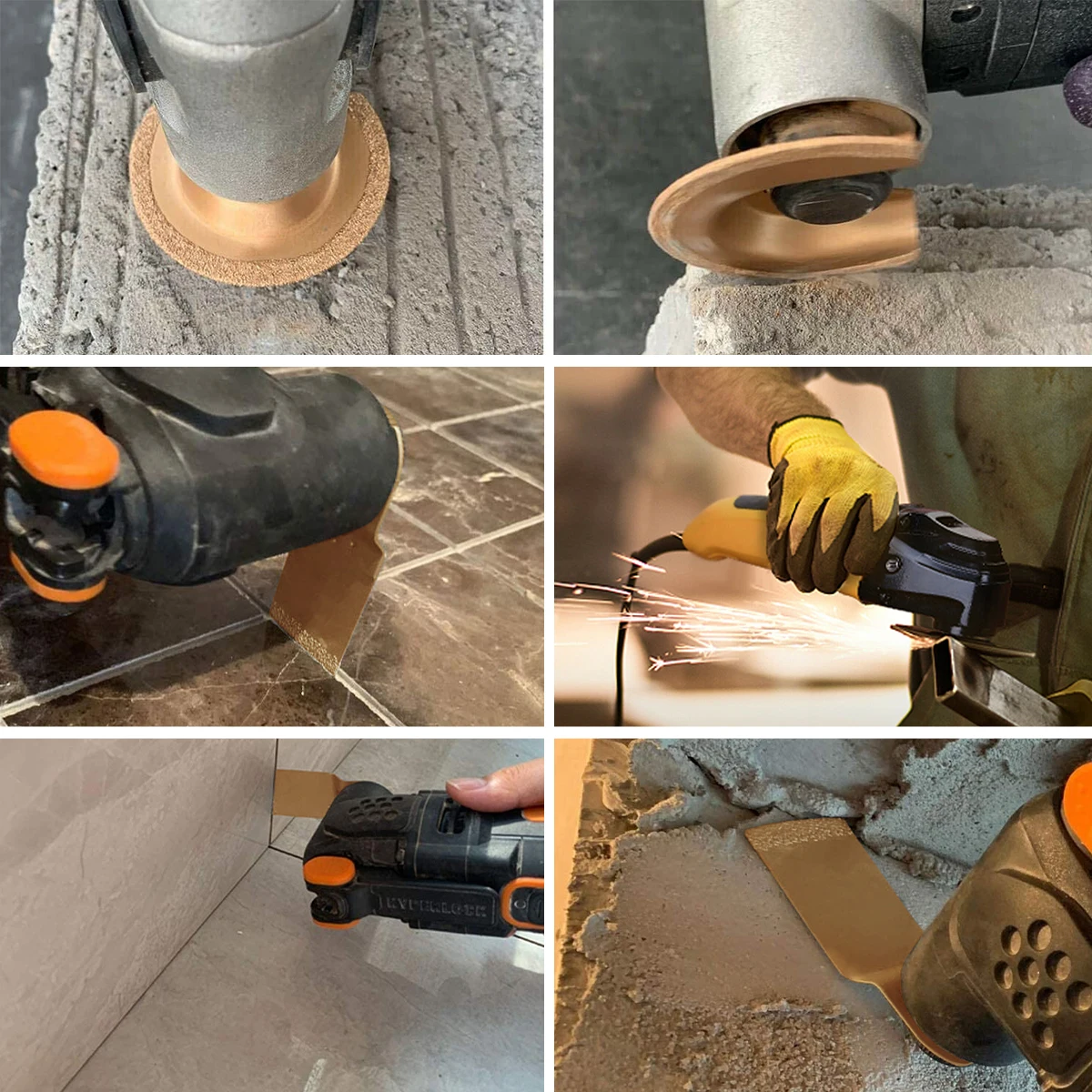 3pcs Carbide Oscillating Multi Tool Renovator Saw Set Swing Circular Blades Ceramic Tile Grout Removing Tools Oscillating Cutter