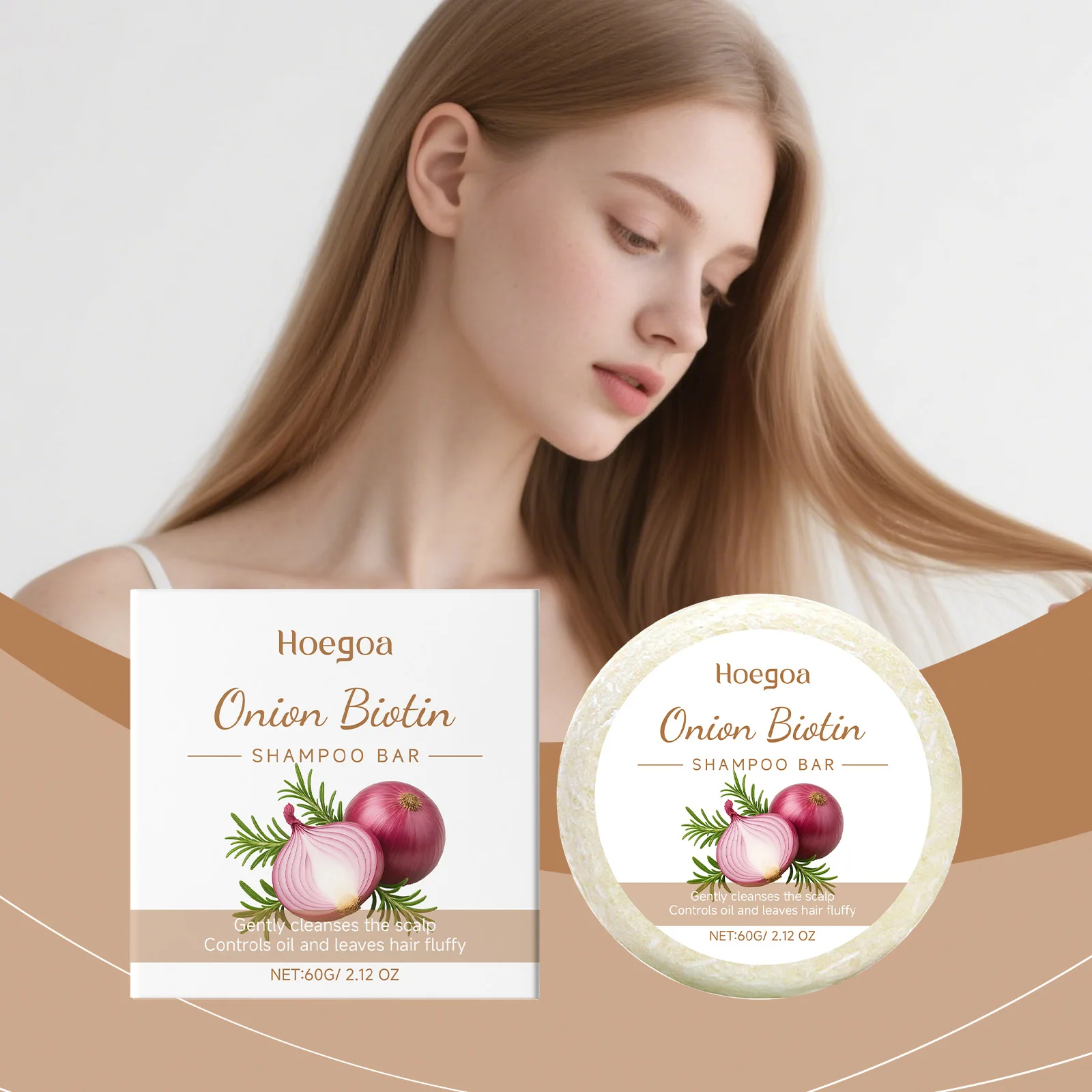 

Onion & Biotin Shampoo Bar: Refreshing, Moisturizing, Mild for Cleansing, Leaves Hair Voluminous & Smooth, Nourishes Hair