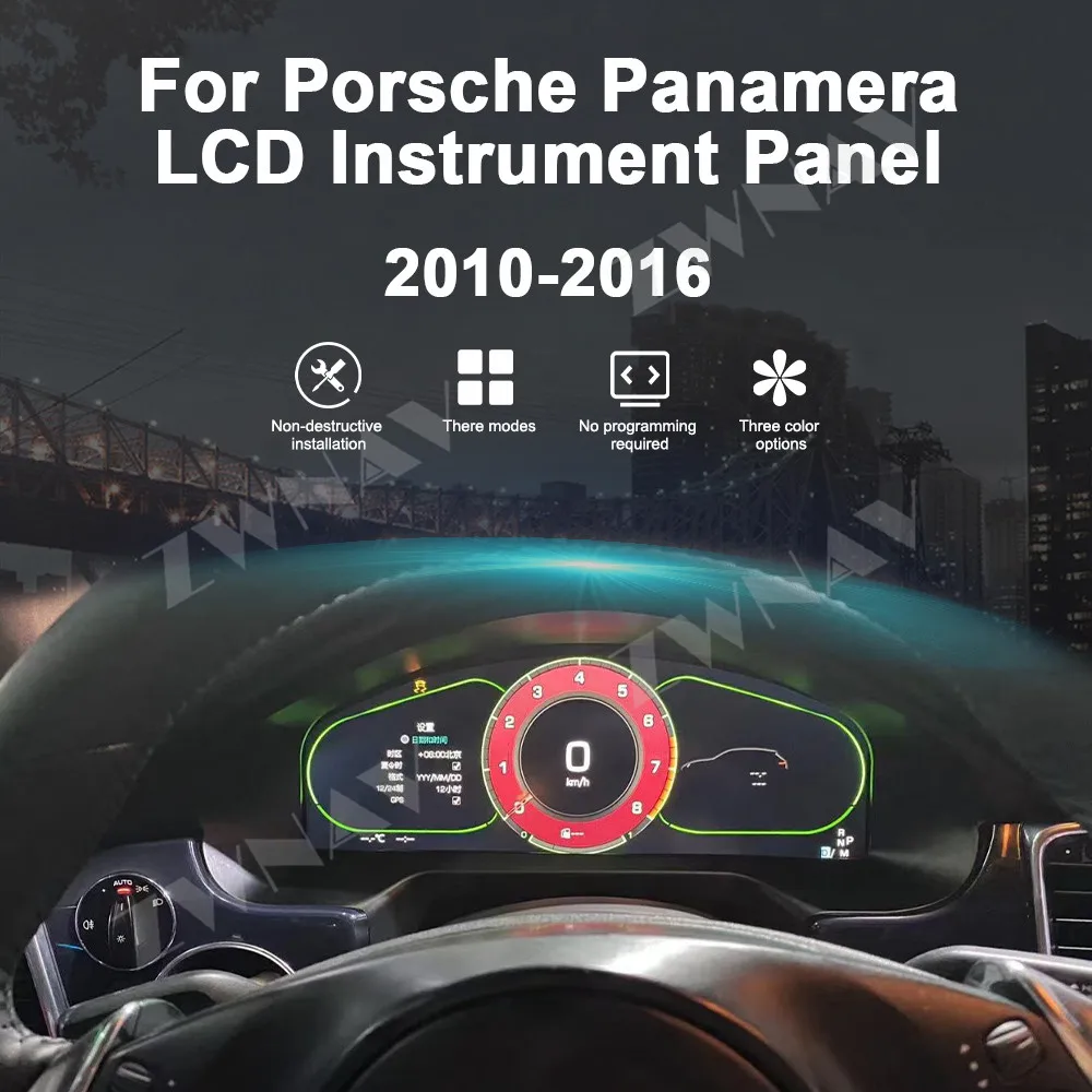 ZWNAV 12.3 Inch LCD Digitale Cluster voor Porsche Panamera 2010-2016 LCD Instrumentenpaneel Auto Dashboard Cockpit Snelheidsmeters