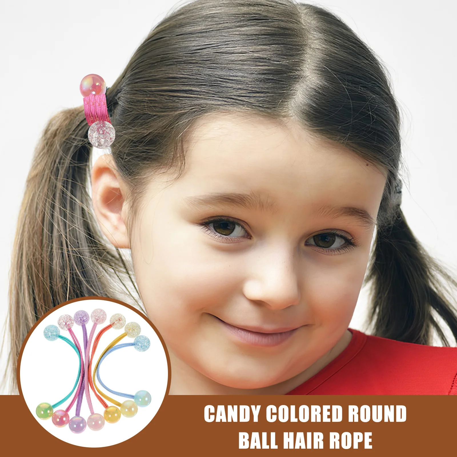 

14Pcs Elastic Hair Ties Double Ball Design for Little Girl Stylish Hair Rope Fast Ponytail Styling Ideal for Parties Photo