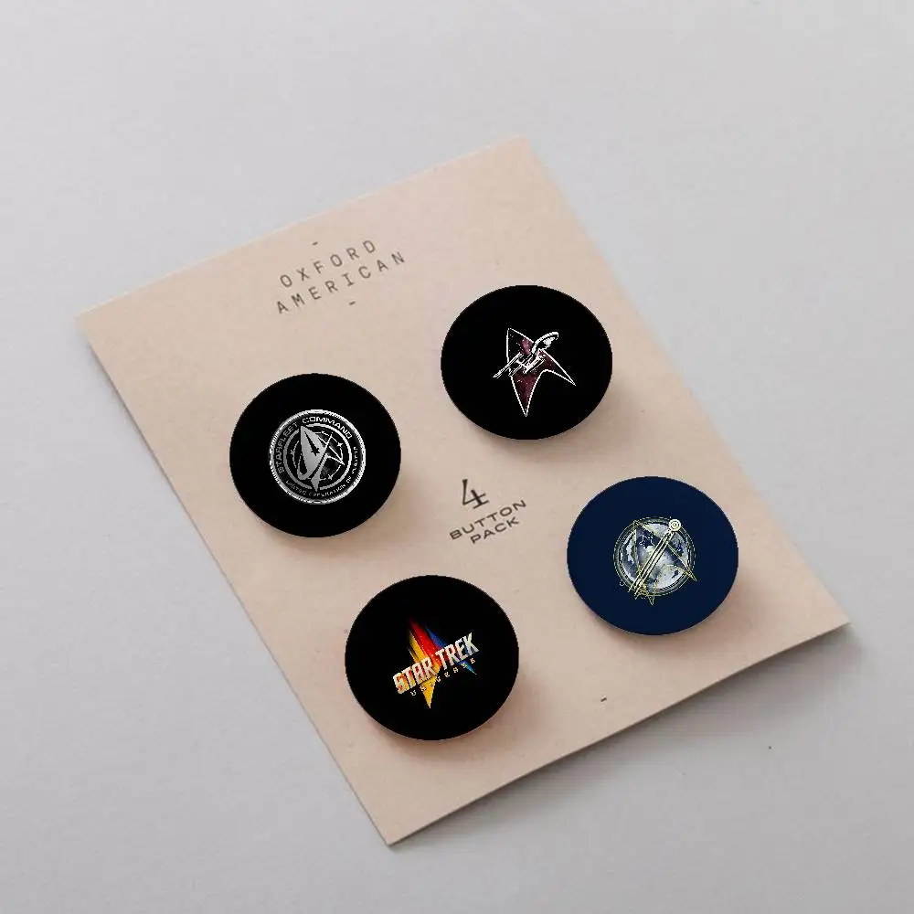 S-Star T-Trek Movie Logo Badges Creative Tinplate Button PinsBrooch Creative Quotes Badge Clothes Gift For Kids Friends