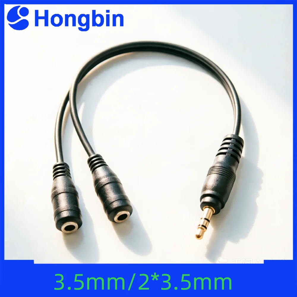 1-to-2 Headphone Splitter Coupler for Lovers Dual Audio Distribution Adapter Compatible with 3.5mm Jack for Computers Speakers M