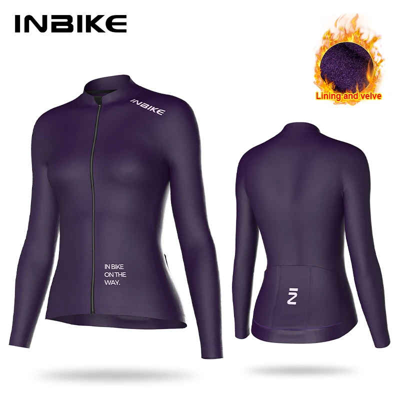 INBIKE Cycling Clothing Long Sleeve Padded Women\'s Full Zip Jersey Mountain Bike Jersey MTB Autumn Enduro Jersey Racing