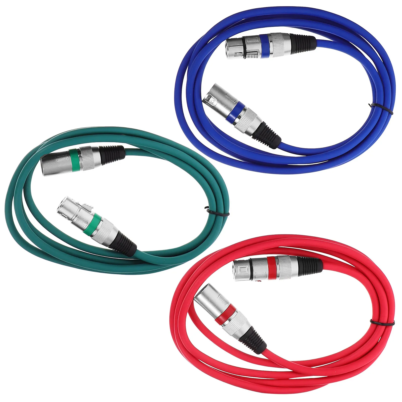 

Комплект из 3 кабелей XLR (штекер-гнездо) для микрофона, 2 м, 3-контактный, стабильная передача звука, не спутывающийся аудиокабель