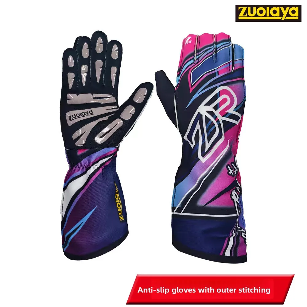 Kart Glove Racing Long Outer Seam Gloves Non-Slip Light and Thin Full Palm Silicone Wear-Resistant and Customizable Pattern