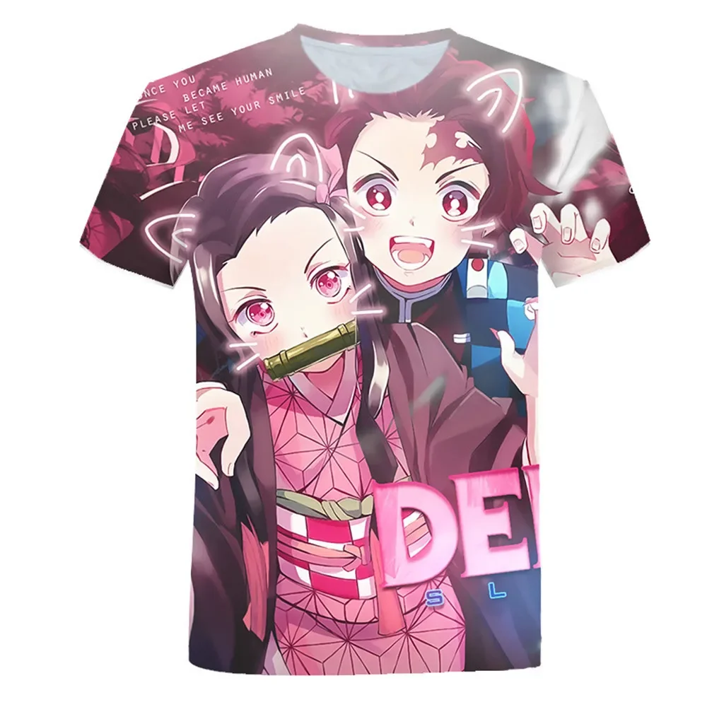 

Summer Hot Demon Slayer T-Shirts Casual Harajuku Style Tshirt Japanese Anime Boy Girl Unisex 3D Printed Streetwear Children Tees