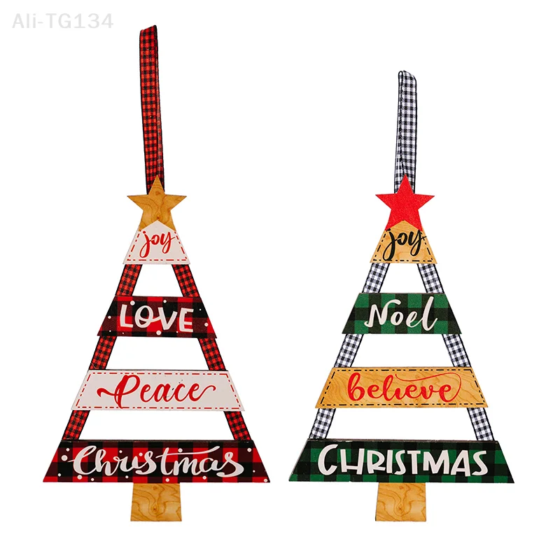 علامة خشبية علامة عيد الميلاد الجدار الشنق شجرة عيد الميلاد جدار الفن الملونة الجدار الديكور شجرة عيد الميلاد الديكورSHIDWJ