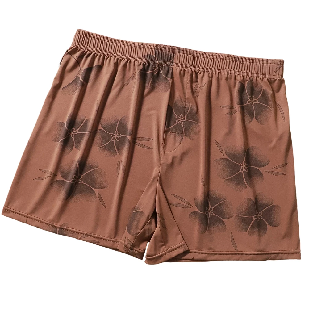 

Men Ice Silk Glossy Loose Boxers Sexy Accessories Fit Underwear Smooth Lingeries For Man Trunks Cooling Home Shorts Sleepwear