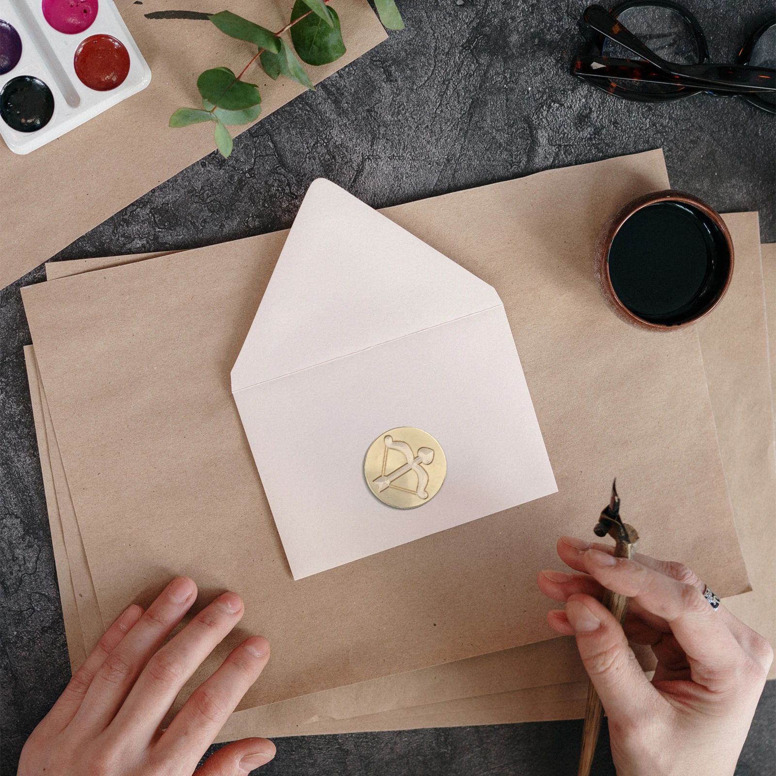

Cupid Arrow Brass Wax Seal Stamp Head Envelope Card Birthday Christmas New Year DIY Craft Retro Sturdy Practical Storage