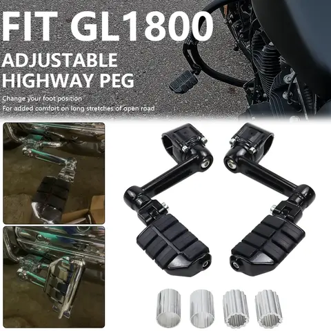 360° Adjustable Highway Peg Mount Kit With Extension Arms Fit For Honda Goldwing GL1800 Gold Wing GL 1800 F6B F6C 22mm 32mm 35mm