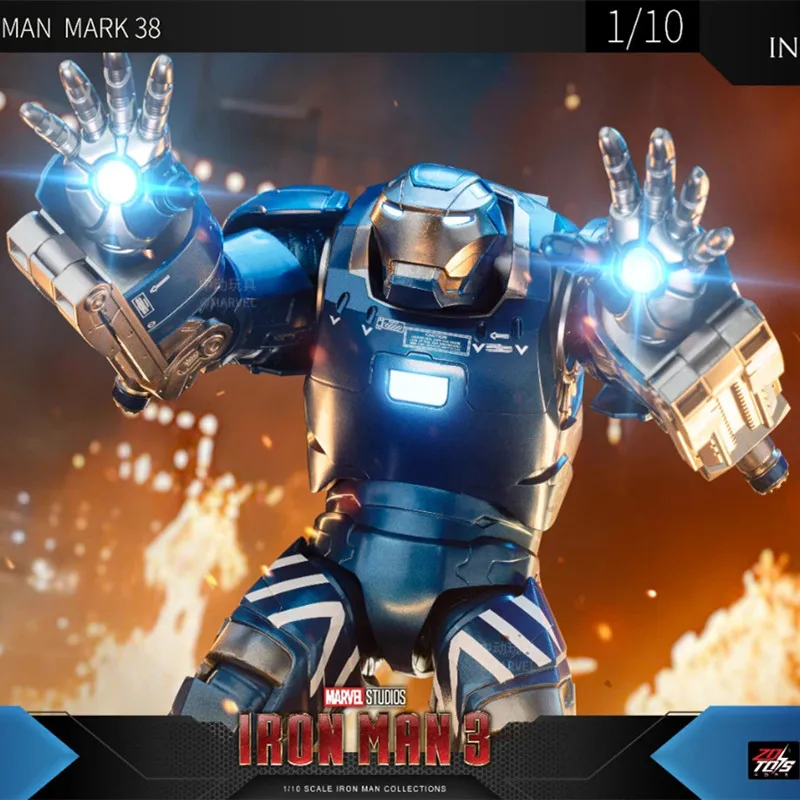 Original ZD Iron Man Movie Tony Stark MK38 Action Figures Joint  Movable Collect  Model Toys Desktop Ornament Festival Gifts