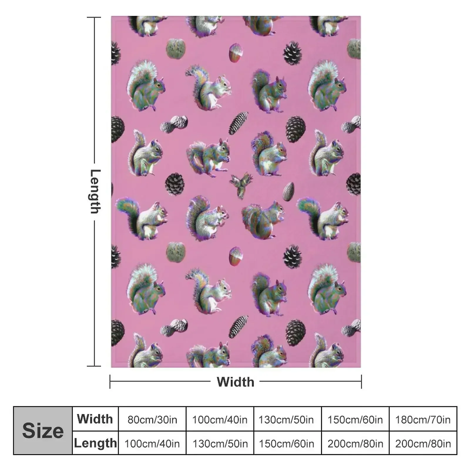 Electric Squirrels on Pink Throw Blanket Soft Plush Plaid For Decorative Sofa Personalized Gift christmas decoration Blankets