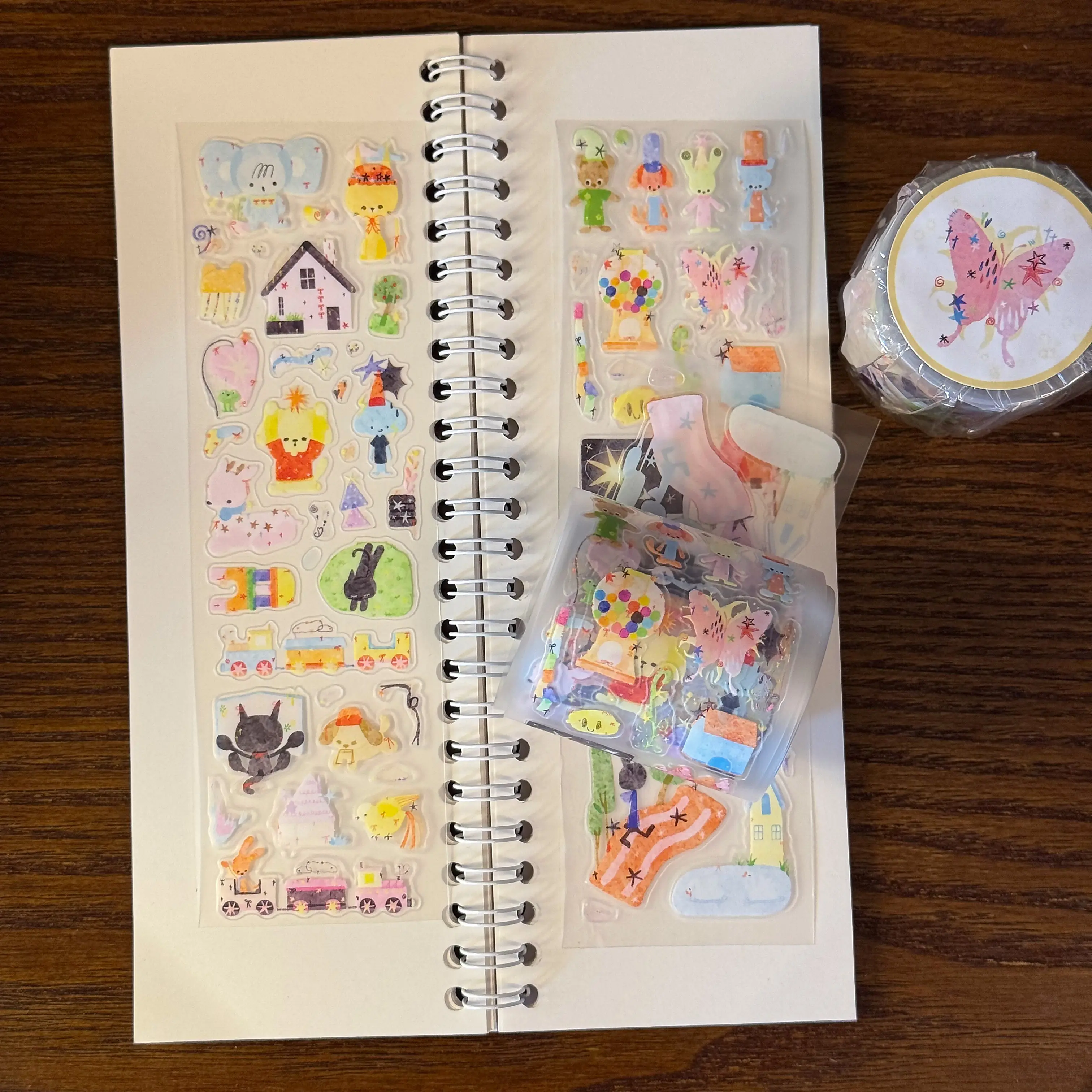 Kawaii Animal Fantasy Playful Fairy Tale Watercolor Die-cut Sticker for DIY Journal Scrapbooking Planners Gift Photo Card Supply view 2