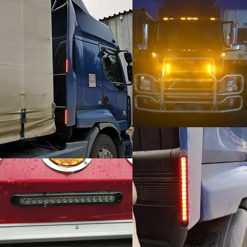 

Zza для бокового габаритного поворота, 2 шт., 12 В, 24 В, автомобильный светильник, сигнальная стоп, сигнальная лампа, высокое крепление, используемые автомобильные внешние фонари, прицеп, грузовик, грузовик