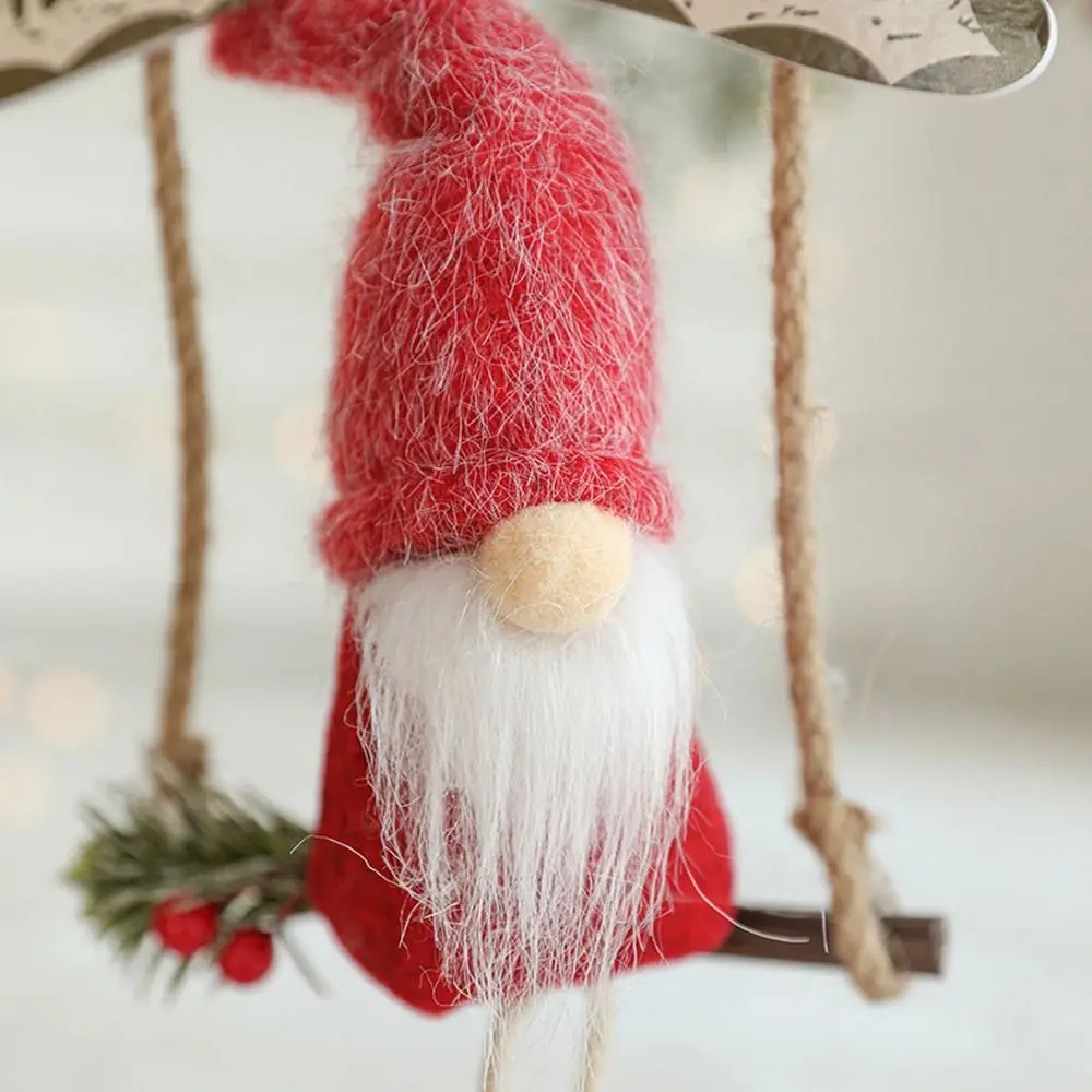 Red Christmas Bird Rudolf Doll Pendant Handmade Exquisite Vine Bird Bells Pendant Knitted Christmas Tree Hanging Bells