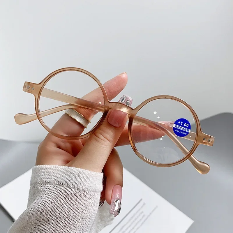 نظارات قراءة طويلة النظر، نظارات بصرية مستديرة، خفيفة للغاية للرجال والنساء، مضادة للأشعة، حجب الإشعاع، نظارات العناية بالرؤية الكمبيوتر #5