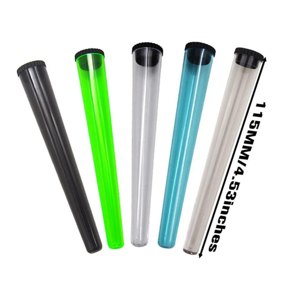 

5Pcs Airtight Pre Rolled Tube Storage Container King Size 118mm 115mm Plastic Holder for Herbs and Pills