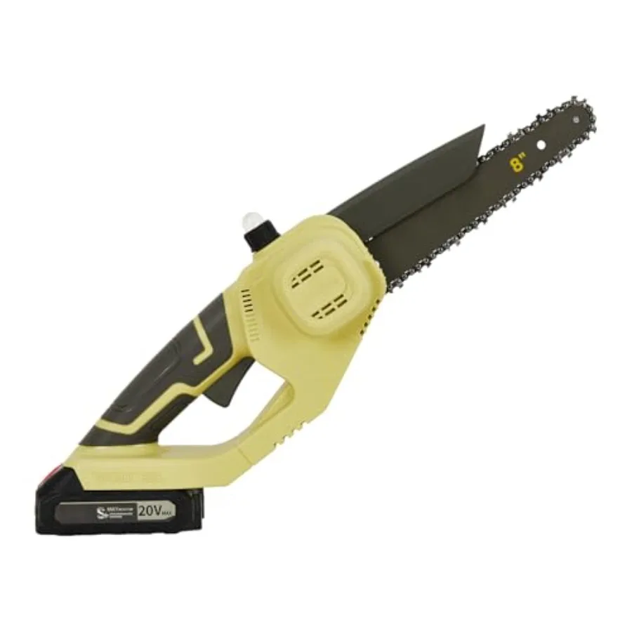 

Powerful 8 Inch Battery Chainsaw Cordless 20V Brushless Electric Chainsaw with 2×4.0Ah Batteries and Auto Oiling Ideal for Wood