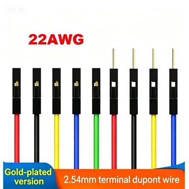 10 Stück 1P Superweiches Silikon-Dupont-Kabel für Arduino 5/10cm 20cm 2,54mm Abstand Stecker-Buchse Dupont Jumper-Kabel 22AWG Vergoldet