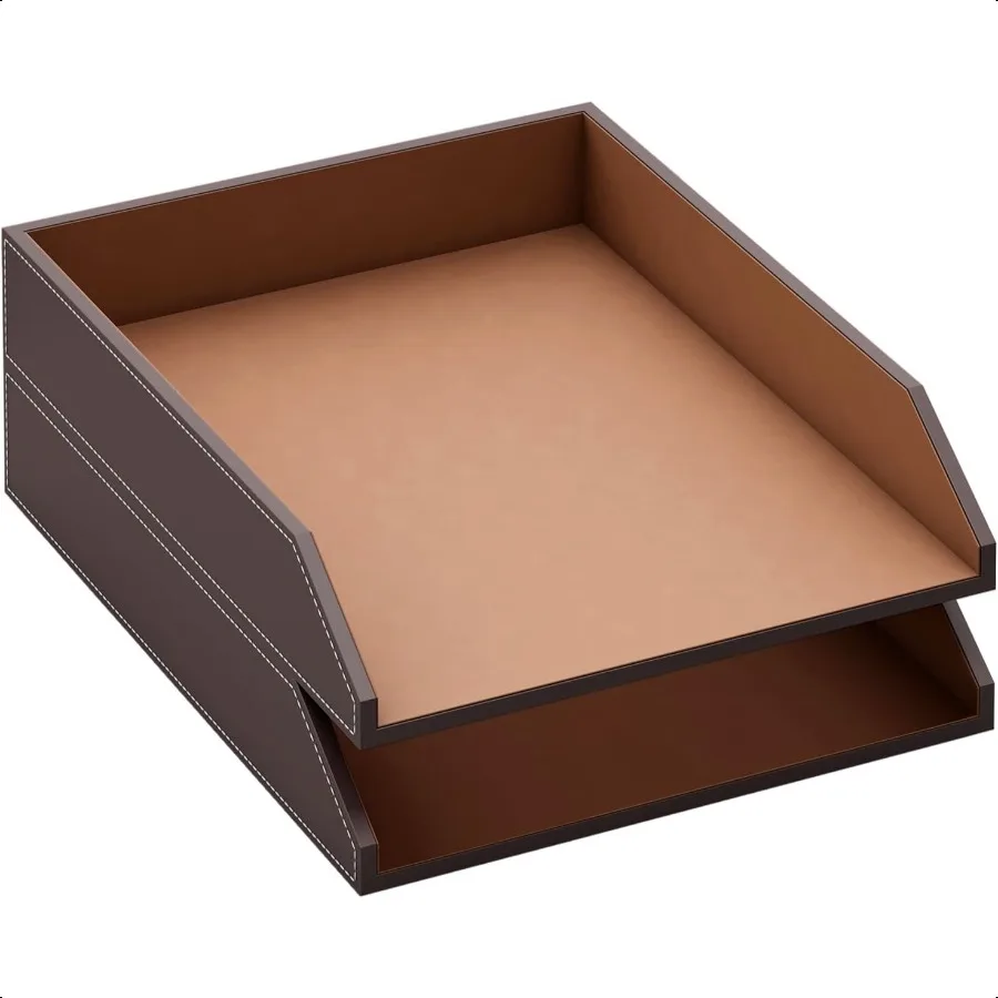 

Leather Letter Tray Thipoten Stackable Desk Organizer Holder for Office plies Paper File Magazine Perfect Office Organization f