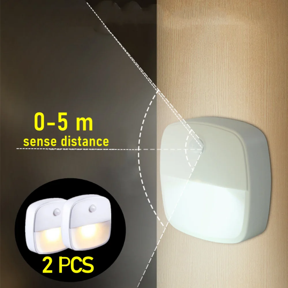 Veilleuses LED sans fil à détecteur de mouvement, lampe décorative à économie d\'énergie, automatique, armoire, escalier, Cisco, chambre, allée, 2