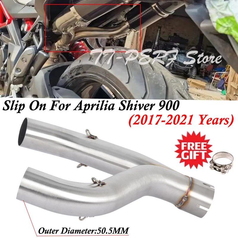 

Slip On For Aprilia Shiver 900 Shiver900 2017 - 2021 Motorcycle Exhaust Escape Stainless Steel Link Pipe Connection 51mm Muffler