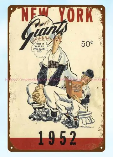 house of decor 1952 baseball YEARBOOK cover metal tin sign