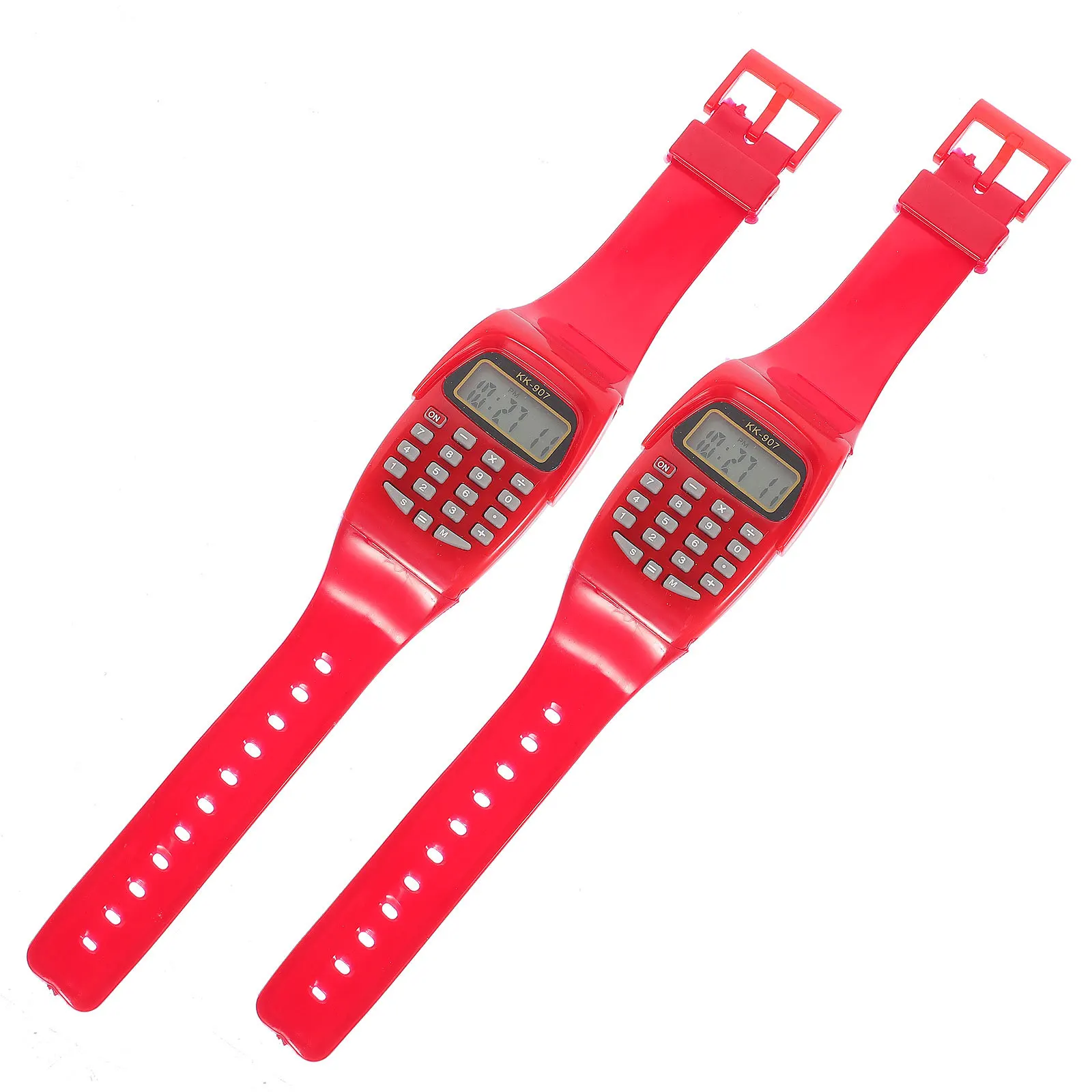 Reloj con calculadora para niños, reloj de pulsera con cálculo portátil, duradero, aprendizaje de matemáticas, regalo de cumpleaños, color naranja, 2 uds.