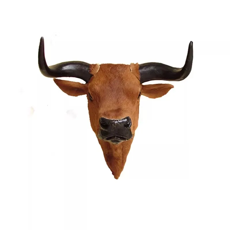 Simulated bull head animal model wall pendant decoration bar living room specimen creative gift