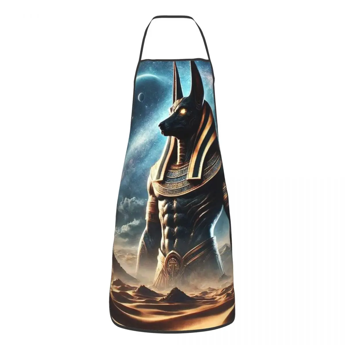 Egyptian God Anubis Art Aprons Chef Cooking Tablier Waterproof Bib Kitchen Cleaning Pinafore for Women Men Gardening