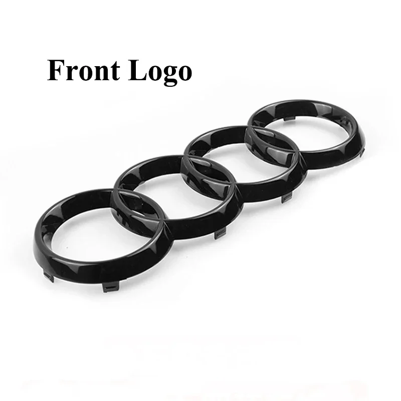 4 خواتم ABS سيارة الجبهة هود شعار بونيه شعار الخلفي الجذع شارة لأودي A3 A4 A5 A6 A7 A1 A2 Q2 Q3 Q4 Q5 Q7 Q8 TT S3 S4 S5 S6 S7 #3