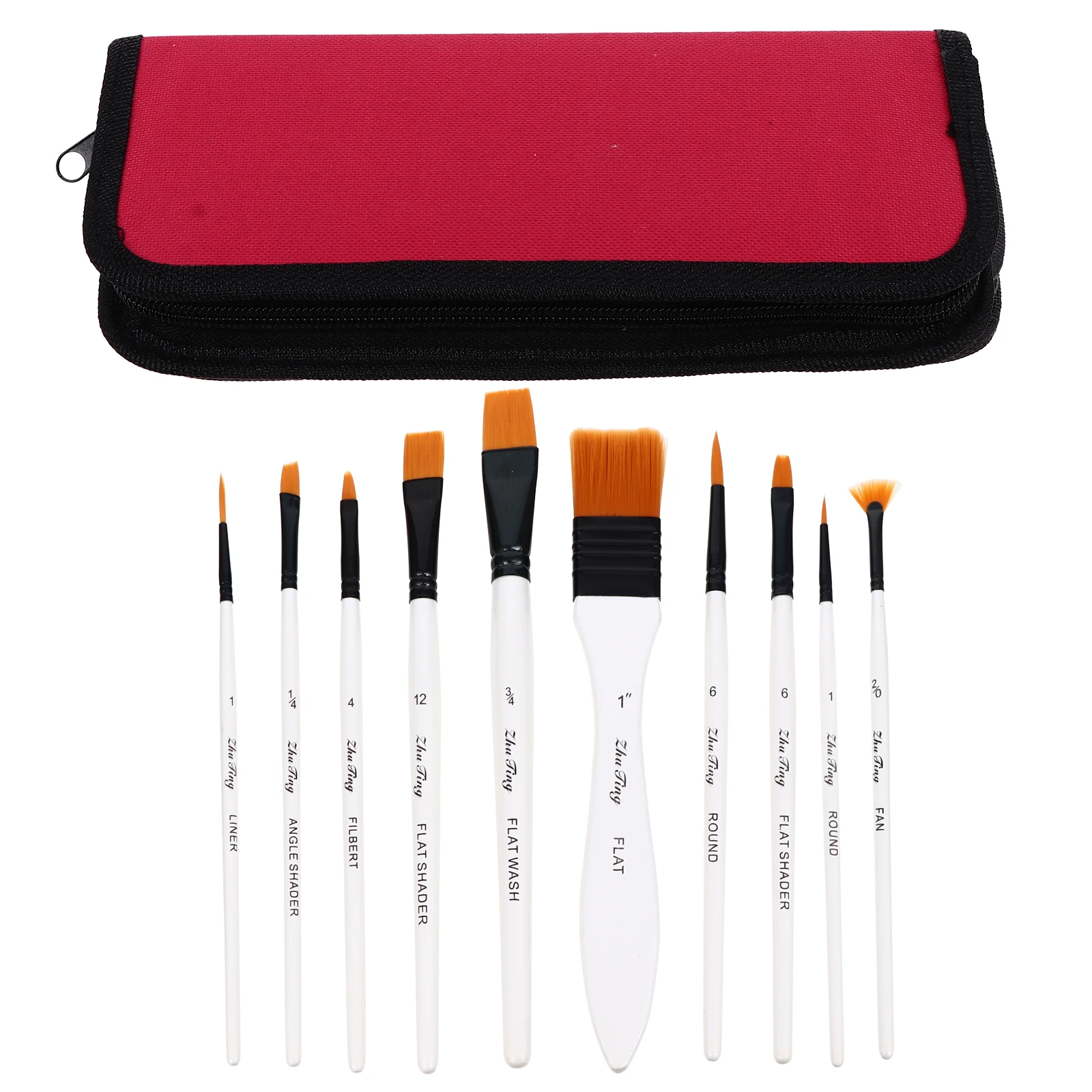 

10pcs Professional Watercolor Oil Painting Brush Set Wood Handle Art Craft Kit Durable Smooth For Artists Beginners