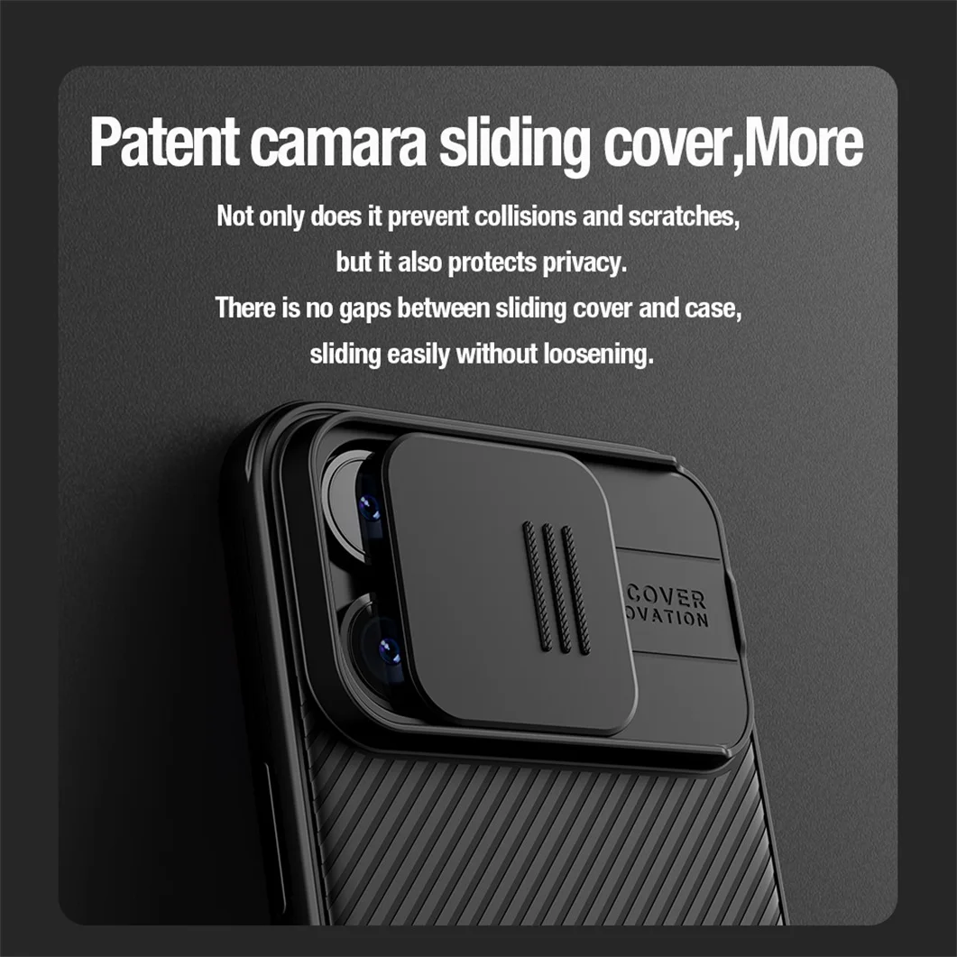 For iPhone 15 Pro /Pro Max Case For MagSafe NILLKIN CamShield Pro Magnetic Case With Slide Camera Cover For iPhone 15 /15 Plus