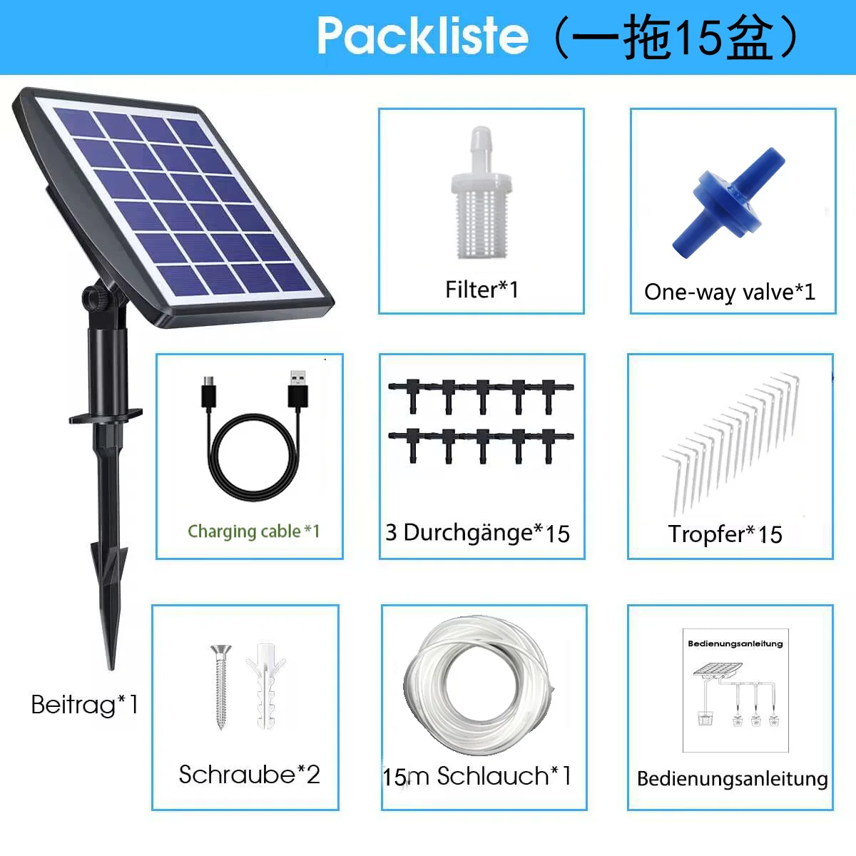Outdoor Solar Flower Watering Machine 3W Integrated Flower Watering Device Special Watering Device Sprinkler