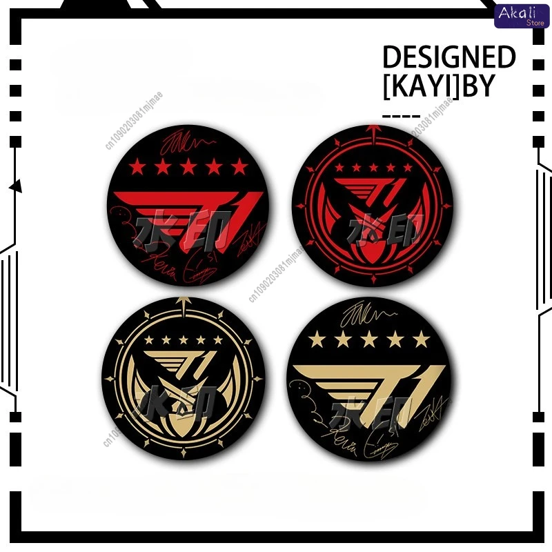 T1 5. ° Campeonato Faker Pin de Metal insignia Logotipo firmado llavero Esports Fan regalo colección mercancía LOL regalos de navidad