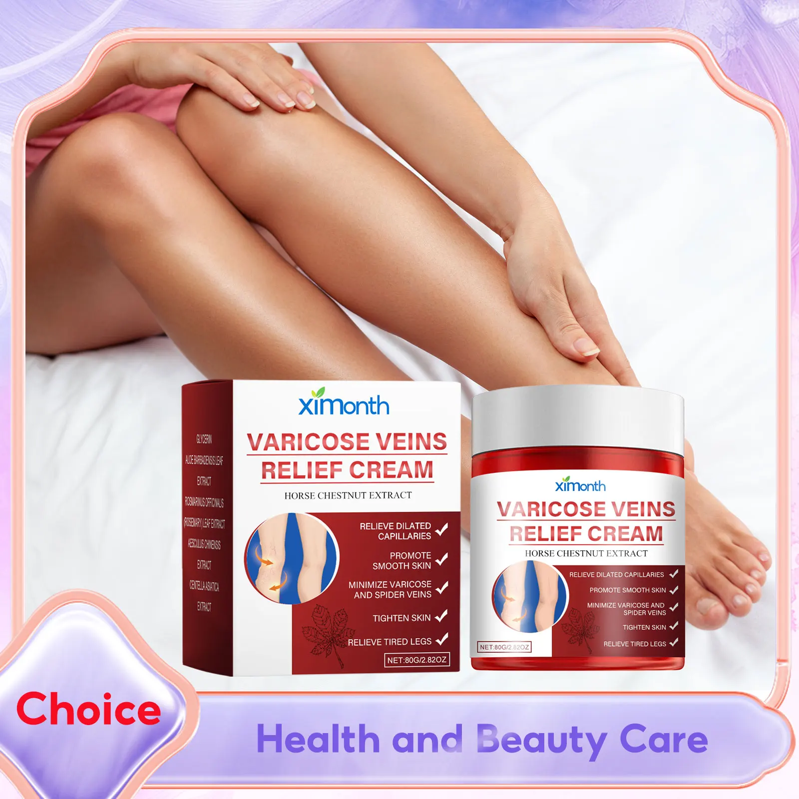 Varicose Veins Cream Leg Swelling Relief Eliminate Vasculitis Phlebitis Improve Blood Circulation Spider Veins Soothing Cream