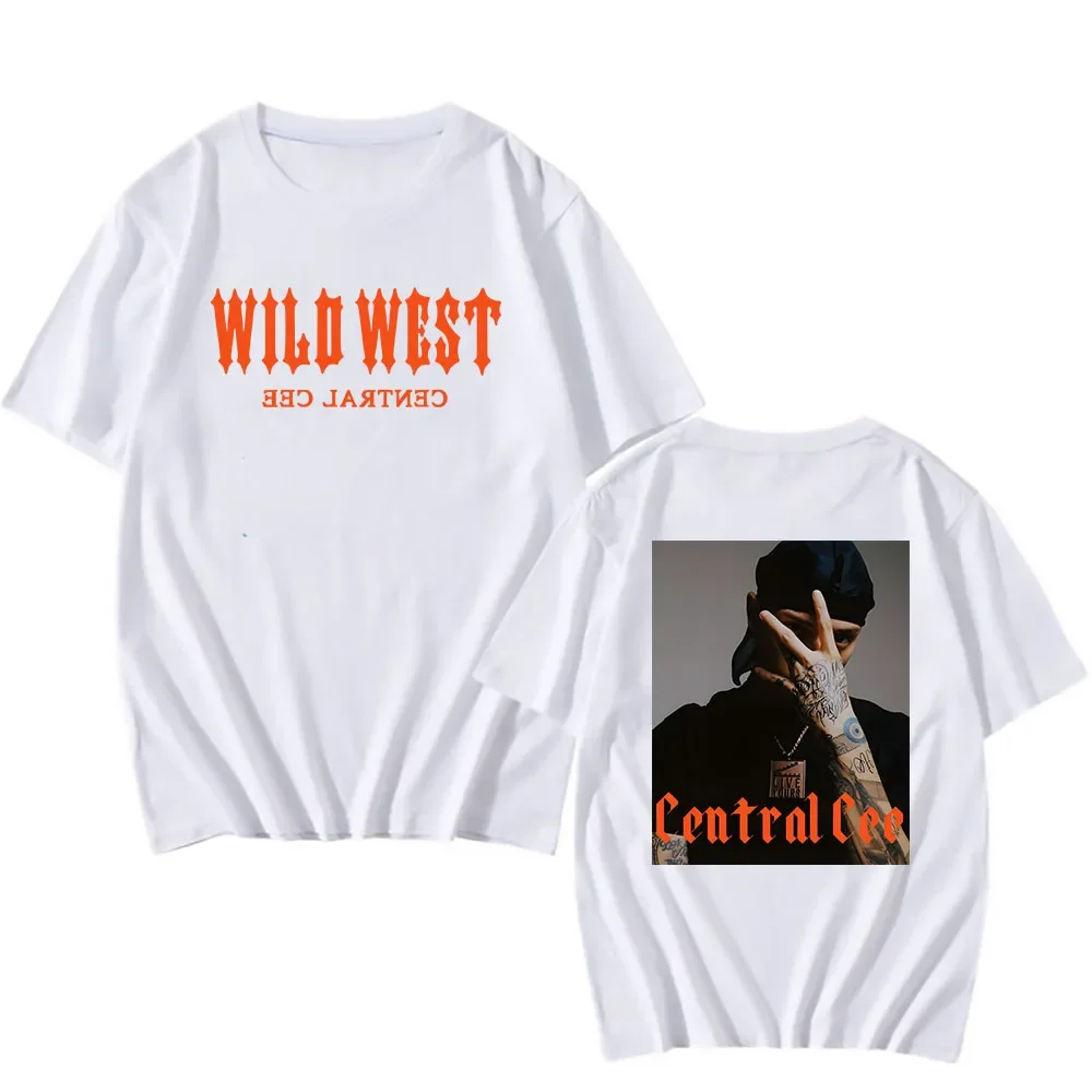 CENTRAL CEE Wild West Album T-shirts Rapper Graphic Hip Hop Streetwear Grunge Fashion Summer Cotton Tshirts Men Women Clothing