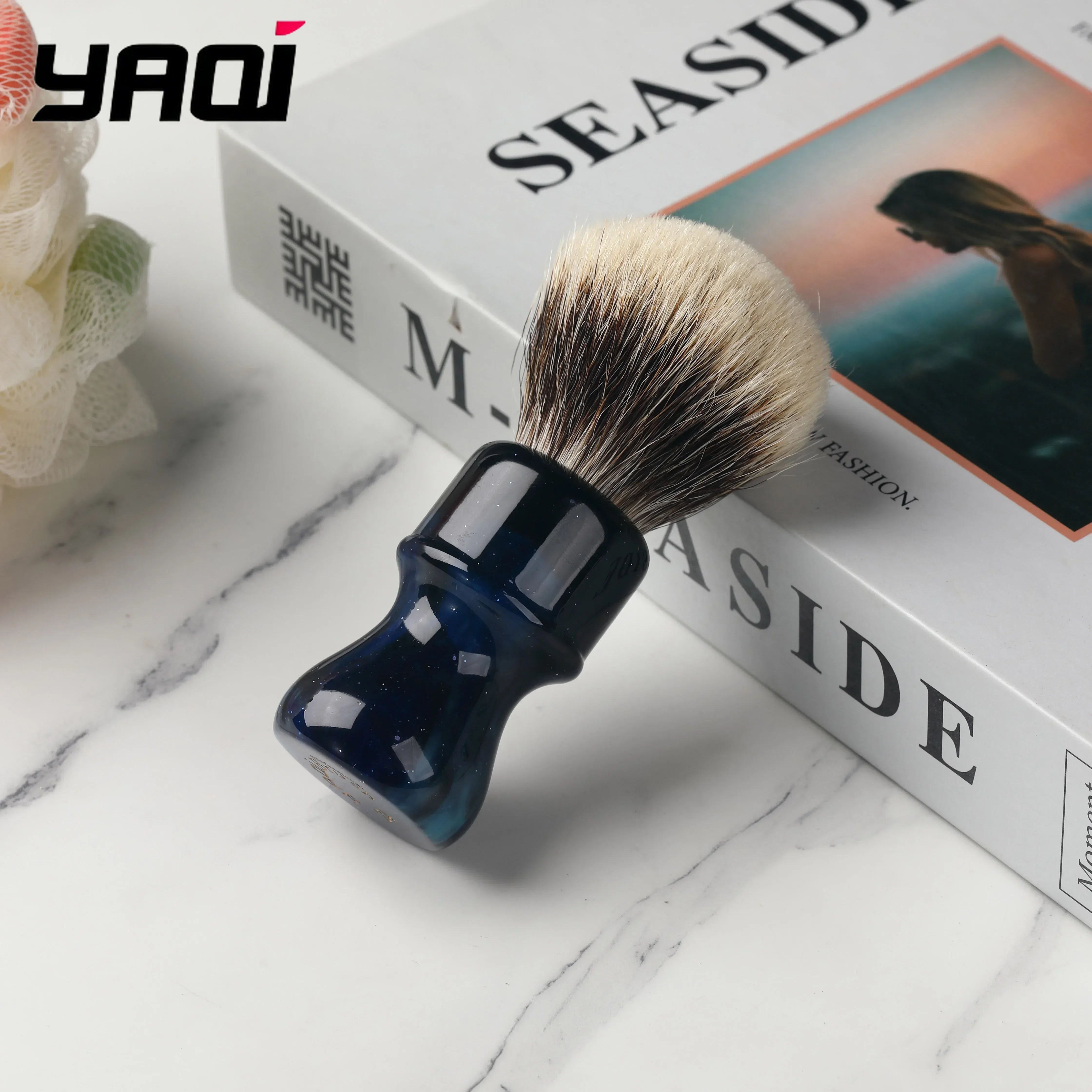2026-yaqi-メンズシェービングブラシ-24mm-ミステリアススペースカラーハンドル-二重バンドヘアノット-顔のグルーミング用