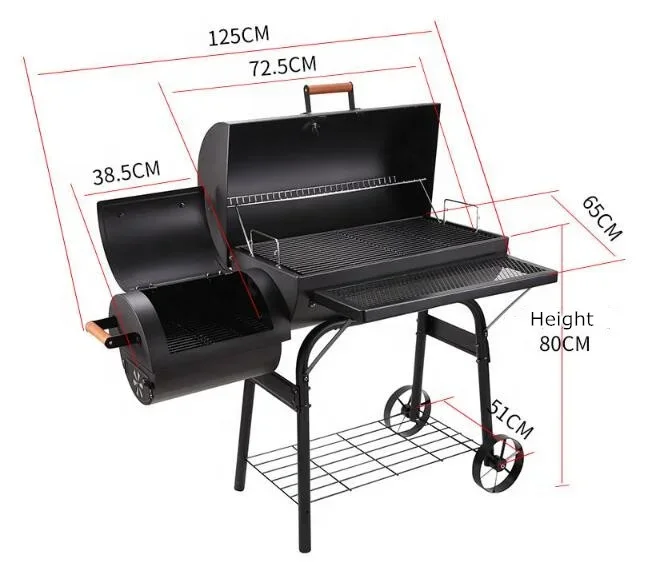 Garden Bbq Grills Restaurant Outdoor Patio Backyard Home Meat Cooker Smoker Charcoal Barbecue Grill