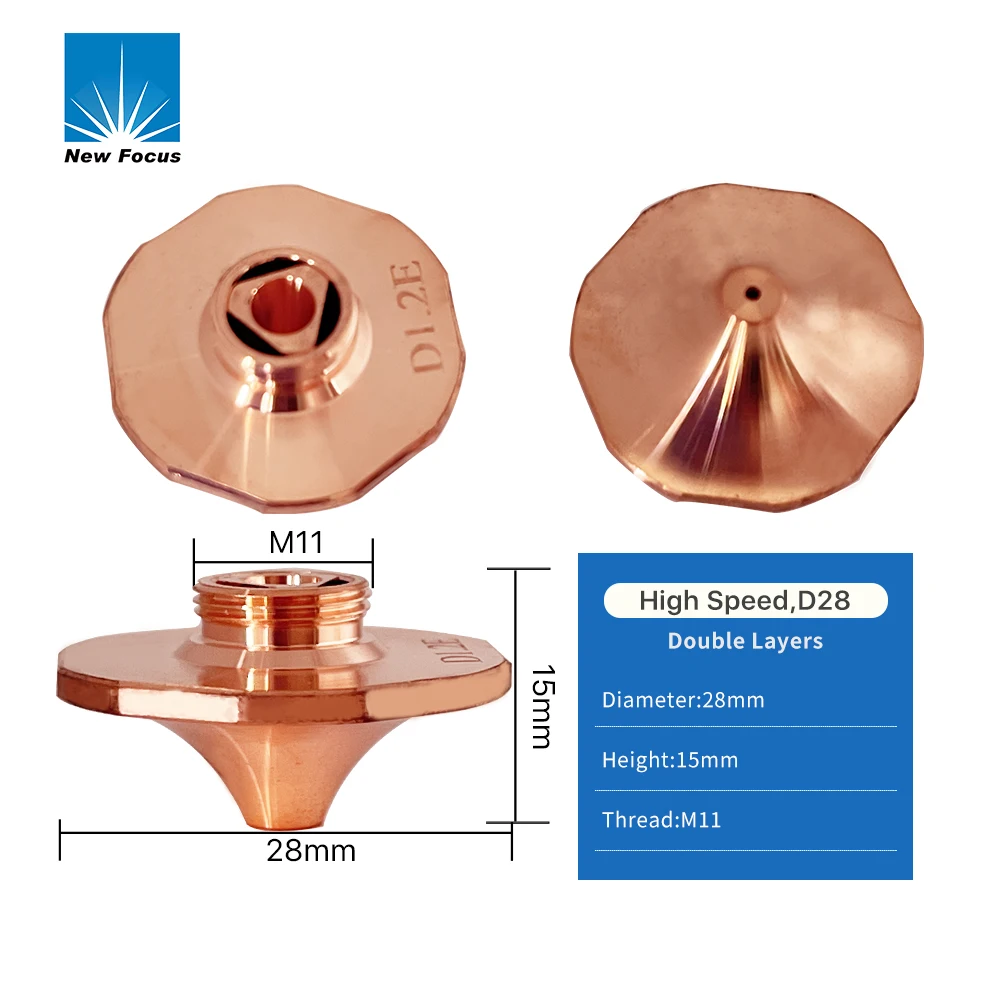 New Focus JD032 OEM La ser Cutting Nozzles D28 High Speed CS Type for Fiber La ser Cutting Machine Double Layers Chromed