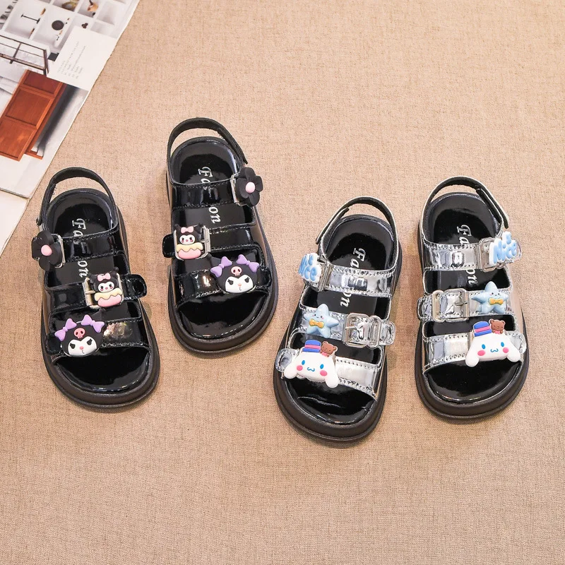 

Sanrio Kuromi Kids Sandal Kawaii Cinnamoroll Children Beach Shoes Soft Sole Anime Princess Shoes Non Slip Outdoors Casual Shoes