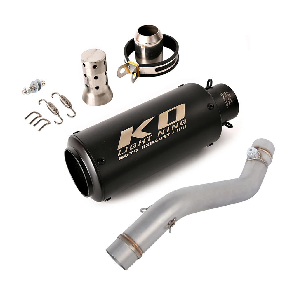 

Motorcycle Exhaust Muffler Stainless Steel Middle Link Pipe Escape Moto With DB Killer Slip On For Kawasaki Ninja ZS6R 2024-2025