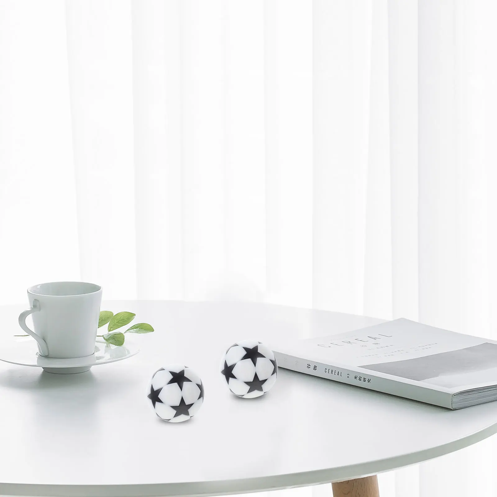 

8Pcs Black White Five-Star Table Soccer Plastic Balls Replacement for Football Machine Desktop Football Accessories